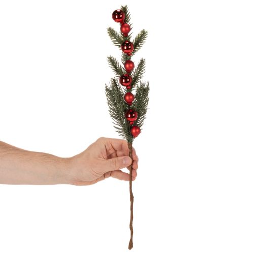 Kunstig grangren med julekuler, 48 cm, 2 stk. | Floristik24.no