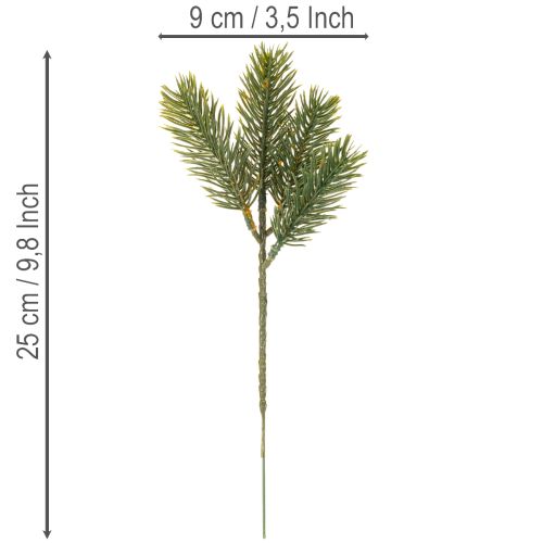 Kunstig grønn grangren til vinterdekorasjoner, 25 cm, 24 stk. | Floristik24.no