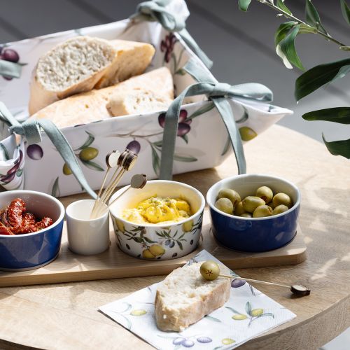 Floristik24 Tapassett Bambuskeramiske sitroner og oliven 40cm