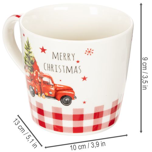 Julekrus med bil og juletre, keramiske krus, 10 cm, 2 stk. | Floristik24.no