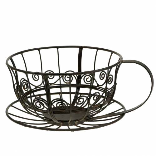 Floristik24 Dekorasjonskopp mørkebrun Ø23cm H13,8cm