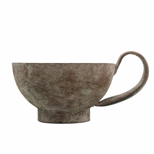 Floristik24 Dekorativ kopp lysestake antikk look patina Ø13cm H5,5cm