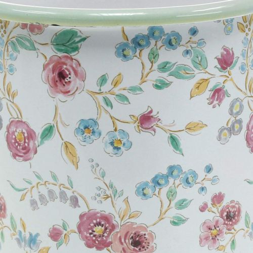gjenstander Plantekopp roser Emaljert dekorativ kopp med håndtak hvit Ø9,5cm