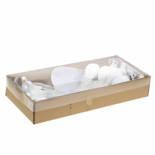 Floristik24 Duerpar på tråd hvit 4-4,5cm 6 par