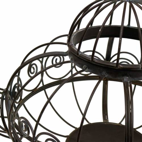 Floristik24 Dekorativ tekannekasse metall mørkebrun Ø28cm H24cm