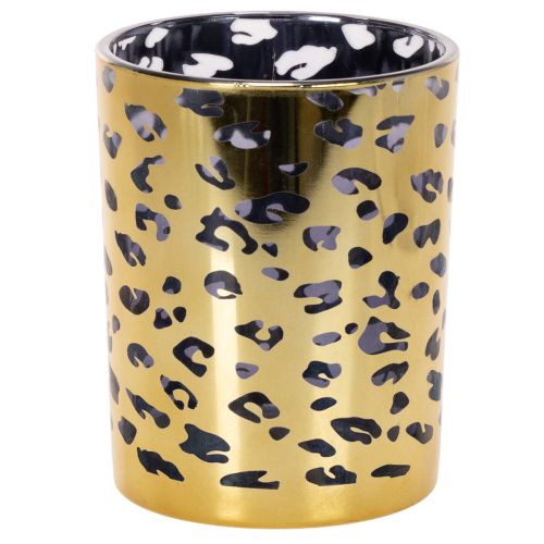 Telysholder i glass med leopardmønster til borddekorasjon, 12 cm kjøpe | Floristik24.no