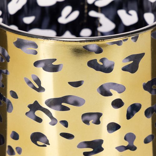 Telysholder i glass med leopardmønster til borddekorasjon, 12 cm | Floristik24.no