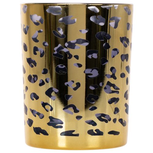 Telysholder i glass med leopardmønster til borddekorasjon, 12 cm | Floristik24.no