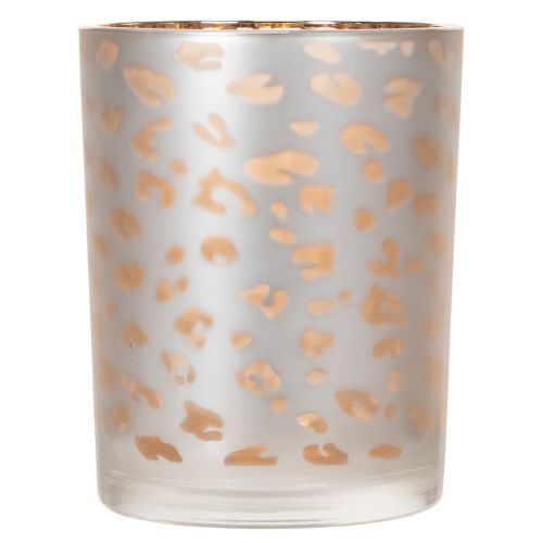 Telysholder i glass med leopardmønster, 12 cm | Floristik24.no