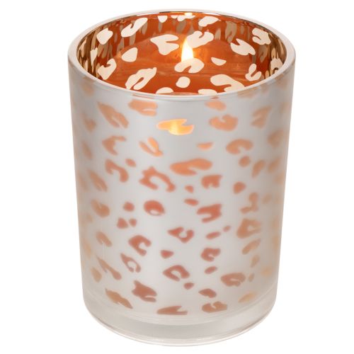 Telysholder i glass med leopardmønster, 12 cm | Floristik24.no