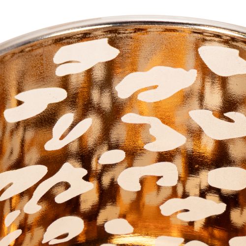 Telysholder i glass med leopardmønster, tofarget, 8 cm | Floristik24.no