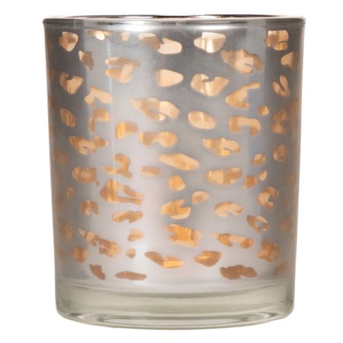 Telysholder i glass med leopardmønster, tofarget, 8 cm | Floristik24.no