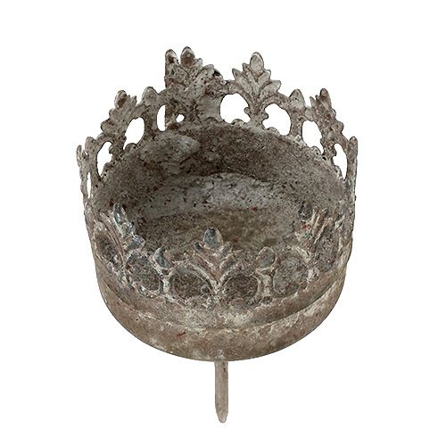 gjenstander Telysholder antikk Ø5cm H10cm grå 4 stk