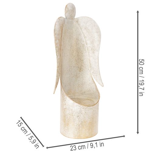 Englefigur lysestake, gull,