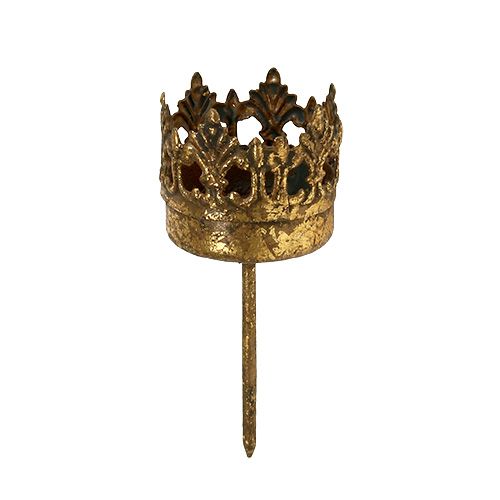 Floristik24 Telysholder gull antikk Ø3,8 cm H9,5 cm 4 stk