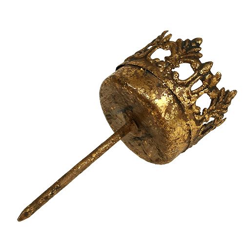 Floristik24 Telysholder gull antikk Ø3,8 cm H9,5 cm 4 stk