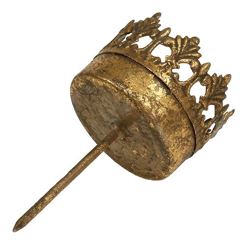 Floristik24 Telysholder gull antikk Ø5cm H10cm 4 stk