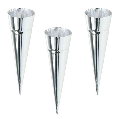 Floristik24 Telysholder sølv Ø4,5cm H14cm 8stk