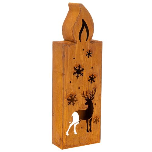 Julelysholder, rusten metalllysestake, hjort, 45x14cm kjøpe | Floristik24.no