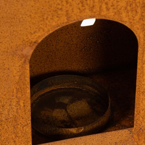Julelysholder, rusten metalllysestake, hjort, 45x14cm | Floristik24.no