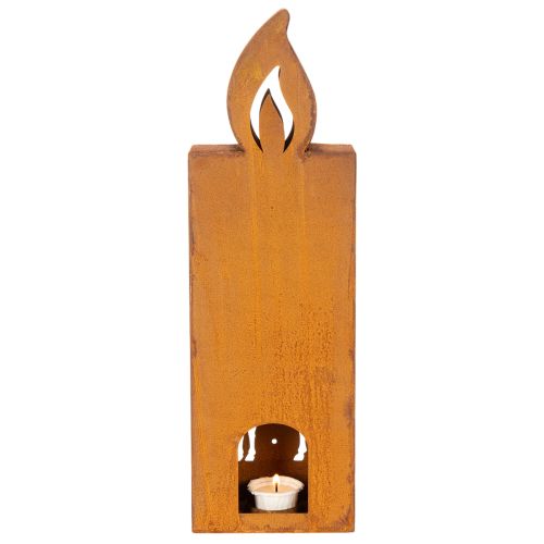 Julelysholder, rusten metalllysestake, hjort, 45x14cm | Floristik24.no