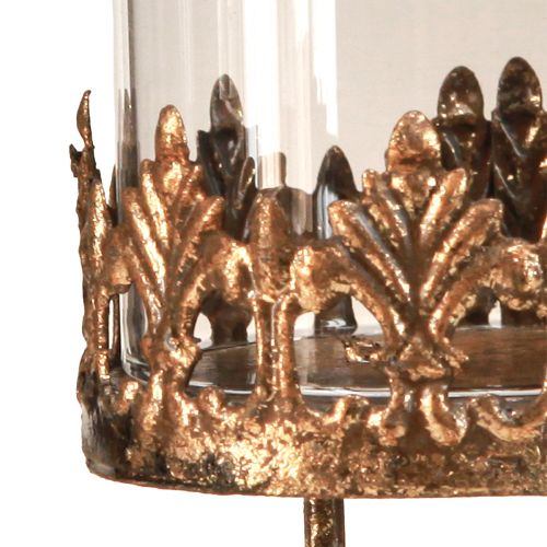 Floristik24 Telysholder med glass for plugging i antikk look gull Ø5,5cm 4 stk