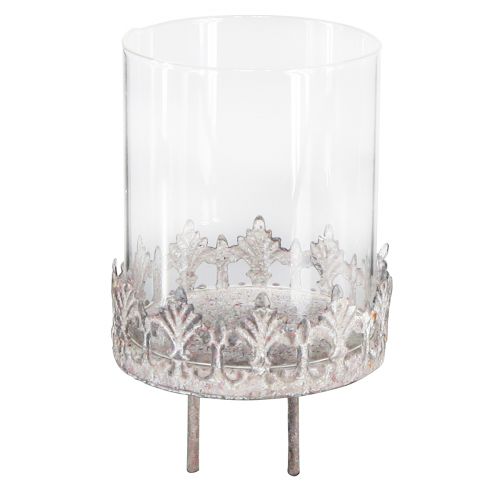 Floristik24 Telysholder for å plugge inn vintage Ø7cm H7,5cm grå 4 stk