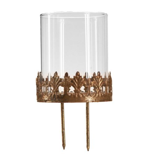 Floristik24 Telysholder for plugging med lysglass gull Ø7cm 4 stk