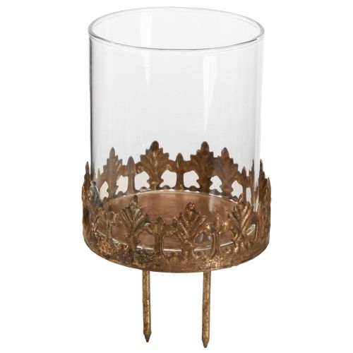 Floristik24 Telysholder for plugging med lysglass gull Ø7cm 4 stk