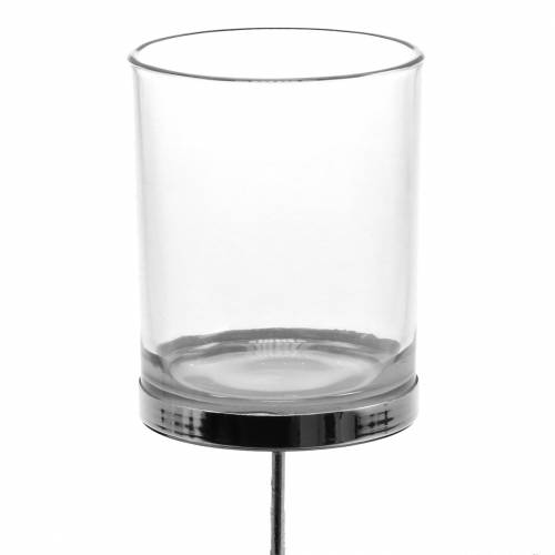 Lysholder for plugging av metall/glass Ø7,5cm H12cm 2stk