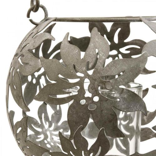 gjenstander Vind lett metall hengende dekor dekorativ lanterne grå Ø14cm H13cm