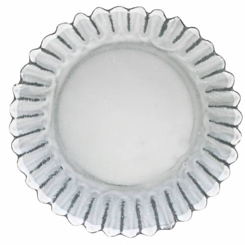Floristik24 Dekorativ plate bakepanne sinkhvit Ø10cm H2cm