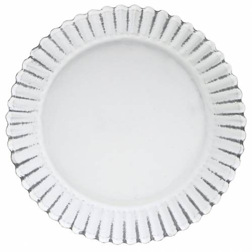 Floristik24 Dekorativ plate bakepanne sinkhvit Ø15cm H2cm