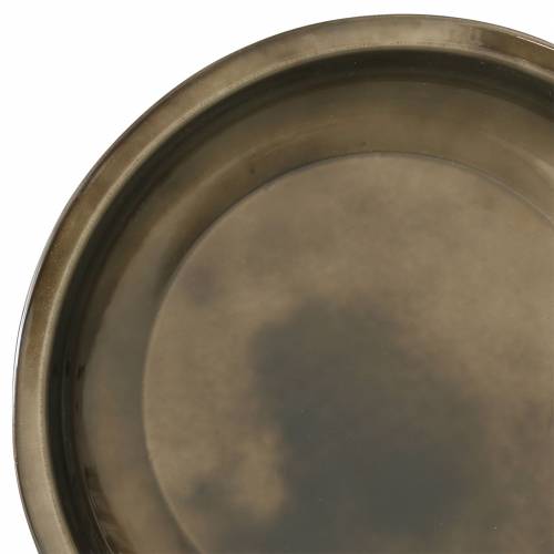 gjenstander Dekorativ plate laget av skinnende bronsemetall Ø23,5cm