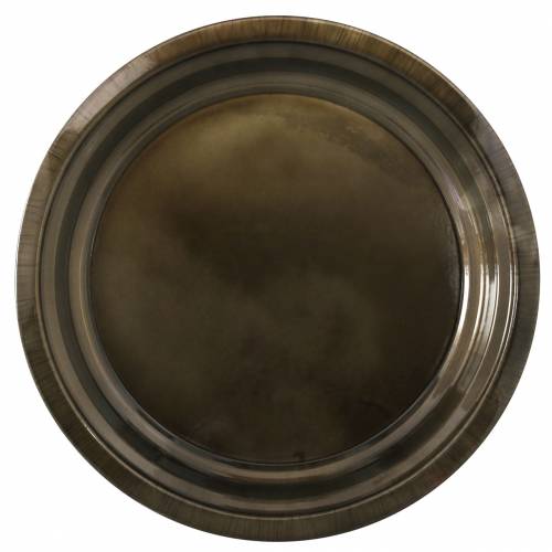 Floristik24 Dekorativ plate av metallbronse med glasureffekt Ø30cm