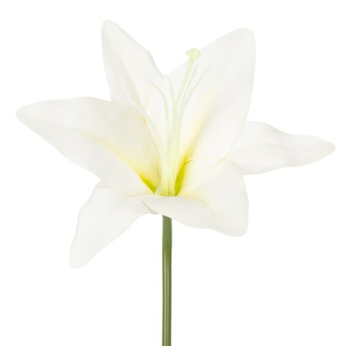 Kunstige hvite tigerliljeblomster til vaser og arrangementer, 29 cm bukett med 6 stk.