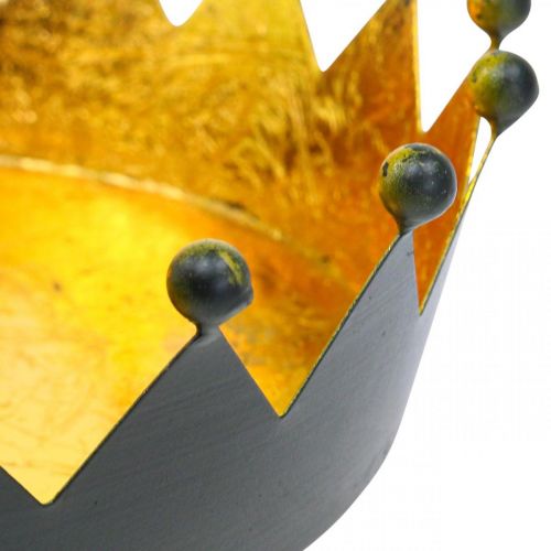 Floristik24 Bordpynt julekrone sort gull Ø25,5cm H6cm