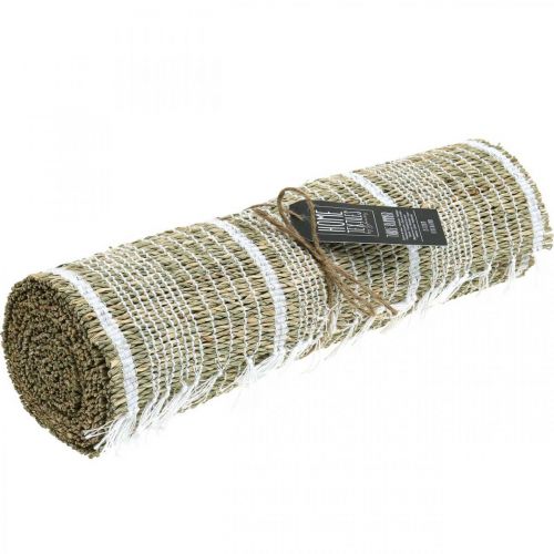 Floristik24 Bordløper sjøgress natur, hvit borddekorasjon sommer 35×220cm