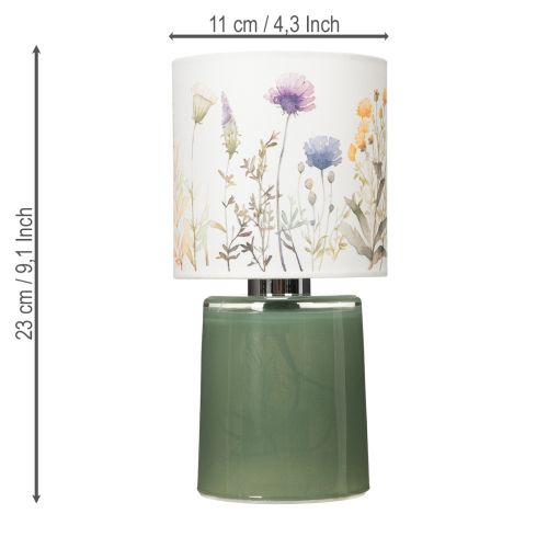 gjenstander LED-bordlampe med blomstermønster for stilig stuebelysning, 23 cm