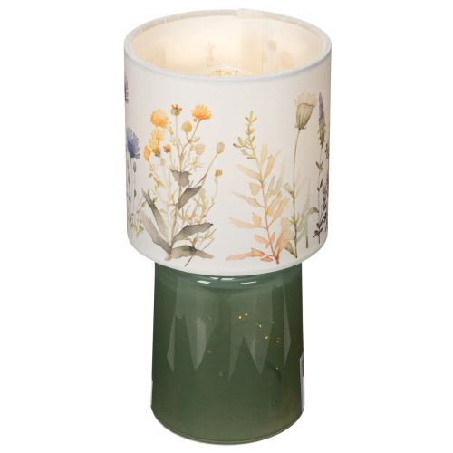 gjenstander LED-bordlampe med blomstermønster for stilig stuebelysning, 23 cm