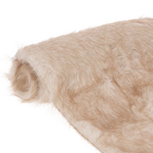 Beige bordløper med fuskepelsoverflate som pelsbånd, 24x140 cm kjøpe | Floristik24.no