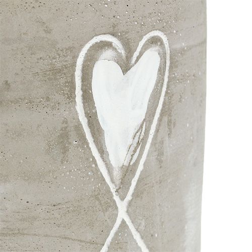 Floristik24 Betongpotte med hjerte Ø8cm H7cm 6stk
