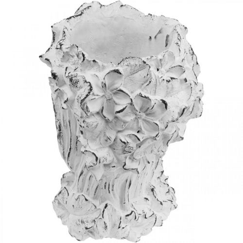 Floristik24 Plantekar Betongplantekar Shabby Chic Damehode Hvit H34cm