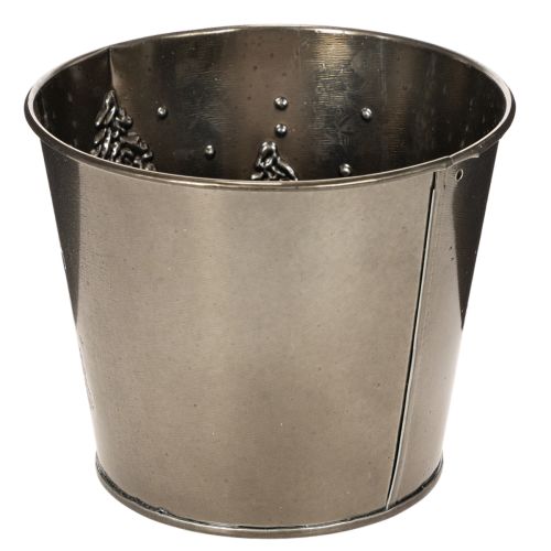 Metallplantekasse med glittergrantrær, 13 cm | Floristik24.no