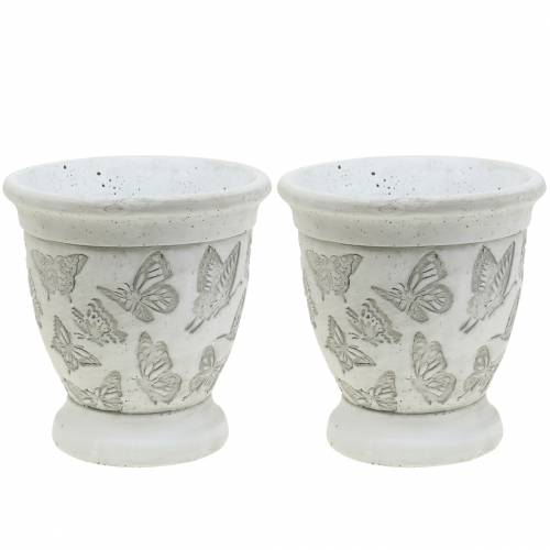 Plantepotte, kopp med sommerfugler Ø12,5cm H13cm 2stk