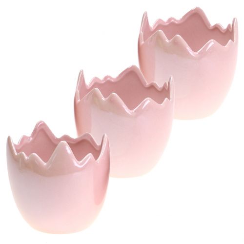 Floristik24 Blomsterpotte eggeskall rosa perlemor Ø8cm H9cm 3stk