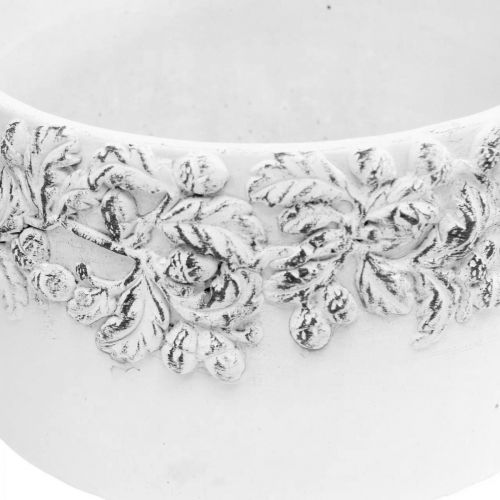 Floristik24 Plantemaskiner med eikenøtter og blader, planter keramisk grønn, hvit, grå Ø17cm H9,5cm sett med 3