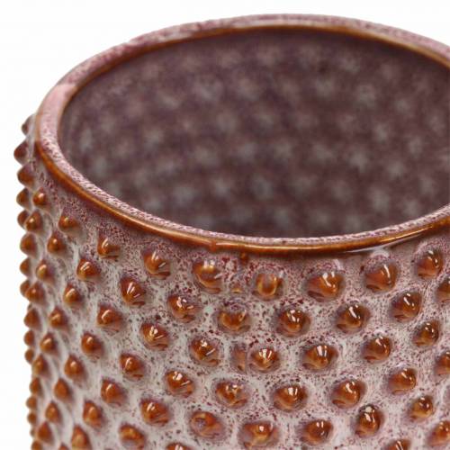 Floristik24 Plantekar keramisk glasert rosa, oransje Ø7,5cm H8cm 4stk