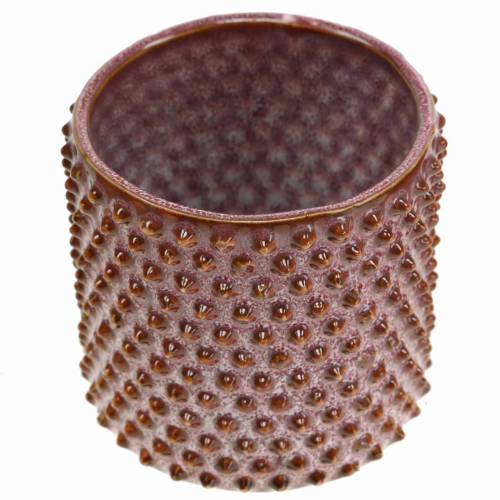 Floristik24 Plantekar keramisk glasert rosa, oransje Ø7,5cm H8cm 4stk