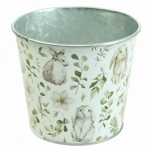 Floristik24 Bunny blomsterpotte påske metall cachepot Ø12cm H10,5cm